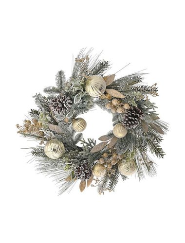 Στεφανι Με Χρυσα Berries Και Μπαλλες 55Εκ