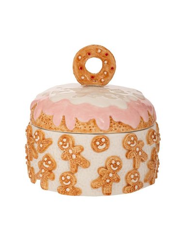 Κεραμικη Μπισκοτιερα Gingerbread Κυλινδρικη 18Χ18