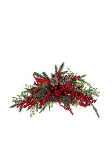 Πρασινη Αψιδα Με Κοκκινα Berries Και Κουκουναρια 66Εκ