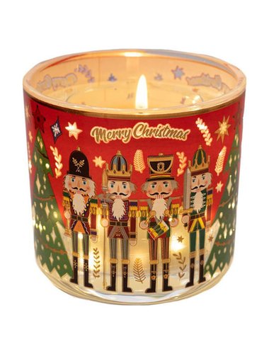 Κερι Σε Βαζακι Με Καρυοθραυστη & Αισθητηρα Με Λαμπακια Σε 3 Σχεδια