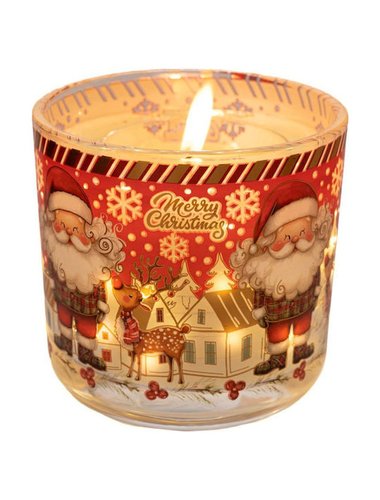 Κερι Σε Βαζακι Με Αγιο Βασιλη And Αισθητηρα Με Λαμπακια Φ10Χ10Εκ 2 Σχεδια