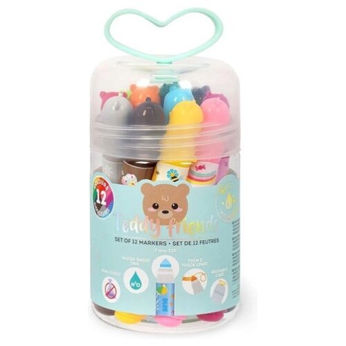 ΜΑΡΚΑΔΟΡΟΙ ΥΠΟΓΡΑΜΜΙΣΗΣ TEDDY FRIENDS ΣΕΤ 12