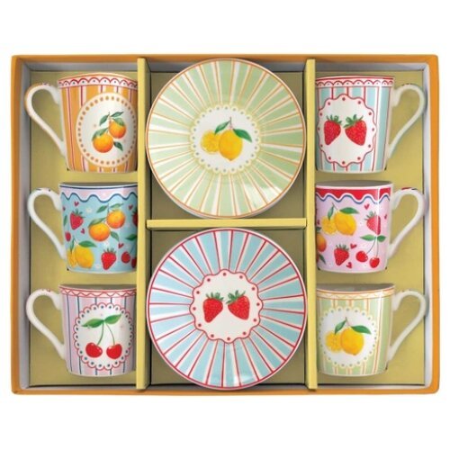 FRUIT ΜΑΝΙΑ ΣΕΤ ΦΛΥΤΖΑΝΙ ΚΑΦΕ 6ΤΕΜ 100ML ΠΟΡΣΕΛΑΝΗ