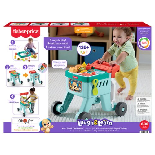 FISHER PRICE LAUGH & LEARN ΕΚΠΑΙΔΕΥΤΙΚΟ ΚΑΡΟΤΣΑΚΙ ΓΙΑ ΨΩΝΙΑ ΣΤΡΑΤΑ 4 ΣΕ 1