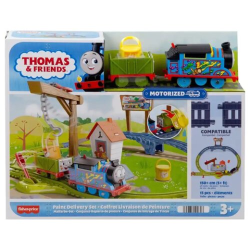 FISHER PRICE THOMAS K FRIENDS MOTORIZED TRAIN SET PAINT DELIVERY