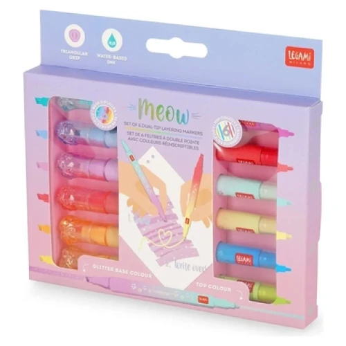 ΣΕΤ ΜΑΡΚΑΔΟΡΟΙ DUAL TIP LAYERING MULTICOLOR MEOW